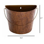 Farmhouse Collection Half Round Wall Bucket, Rusty