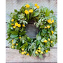 Fresh Real Yellow Rose and Salal Spring Wreath