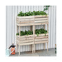 Raised Garden Beds, Set of 4 Wood Box Planters, Draining