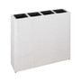Garden Raised Bed with 4 Pots 2 pcs Poly Rattan White