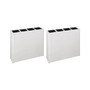 Garden Raised Bed with 4 Pots 2 pcs Poly Rattan White