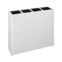 Garden Raised Bed with 4 Pots Poly Rattan White