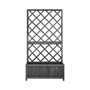 Garden Trellis Planter Black 27.6"x11.8"x53.1" Solid Firwood