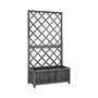 Garden Trellis Planter Black 27.6"x11.8"x53.1" Solid Firwood