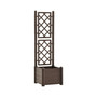 Garden Planter with Trellis 16.9"x16.9"x55.9" PP Mocha