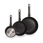 LEO Stone Cast Aluminum 3 Piece Non-Stick Fry Pan Set