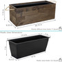 Acacia Wood Rectangle Tray Planter with Handles/Liner - Brown