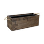 Acacia Wood Rectangle Tray Planter with Handles/Liner - Brown