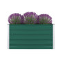 Raised Garden Bed 39.4"x39.4"x17.7" Galvanized Steel Green