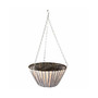 Woven Straw & Plastic Hanging Basket, Gray and Tan