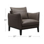 CLOSEOUT! Chanute 34" Leather Chair, Created for Macy's