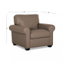 Orid 36" Leather Roll Arm Chair, Created for Macy's
