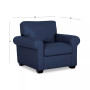 Orid 36" Leather Roll Arm Chair, Created for Macy's