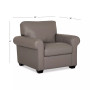 Orid 36" Leather Roll Arm Chair, Created for Macy's