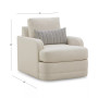 Kendrah 32" Fabric Swivel Chair, Created for Macy's