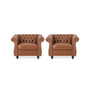 Silverdale Traditional Chesterfield Club Chairs Set, 2 Piece