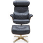 Annaldo Leather Swivel Chair & Ottoman 2-Pc. Set