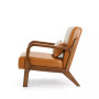Mid Century Modern Leatherette Accent Armchair with Rubberwood Frame, Set of 2, 30"