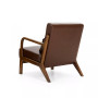 Mid Century Modern Leatherette Accent Armchair with Rubberwood Frame, Set of 2, 30"