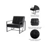 Modern Leatherette Accent Armchair with Frame, Set of 2, 29.25"