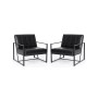 Modern Leatherette Accent Armchair with Frame, Set of 2, 29.25"
