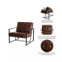 Modern Leatherette Accent Armchair with Frame, Set of 2, 29.25"