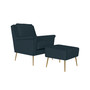 Boston Mid Century Modern Chair and Ottoman Set