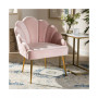 Furniture Cinzia Glam and Luxe Upholstered Seashell Shaped Accent Chair
