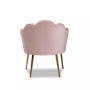 Furniture Cinzia Glam and Luxe Upholstered Seashell Shaped Accent Chair