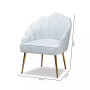 Furniture Cinzia Glam and Luxe Upholstered Seashell Shaped Accent Chair