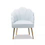 Furniture Cinzia Glam and Luxe Upholstered Seashell Shaped Accent Chair
