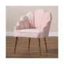Furniture Cinzia Glam and Luxe Upholstered Seashell Shaped Accent Chair