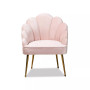 Furniture Cinzia Glam and Luxe Upholstered Seashell Shaped Accent Chair