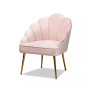 Furniture Cinzia Glam and Luxe Upholstered Seashell Shaped Accent Chair
