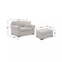 Astra 59" Fabric Chair Bed & 36" Fabric Storage Ottoman Set, Created for Macy's