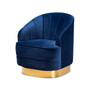 Furniture Fiore Glam and Luxe Upholstered Swivel Accent Chair