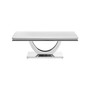 Adabella 18" Stainless Steel U-Base Rectangle Coffee Table
