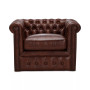 CLOSEOUT! Calvine 39" Leather Self Centering Swivel Chair, Created for Macy's