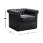 CLOSEOUT! Calvine 39" Leather Self Centering Swivel Chair, Created for Macy's