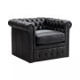 CLOSEOUT! Calvine 39" Leather Self Centering Swivel Chair, Created for Macy's