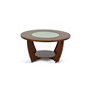 Rafael 39.5" Round Merlot Wood Cocktail Table with Casters