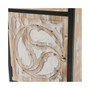 Metal Frame and Carved Wood 1-Door 1-Drawer End Table with Storage