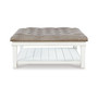 18.5" Wood Upholstered Ottoman Coffee Table