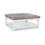 18.5" Wood Upholstered Ottoman Coffee Table