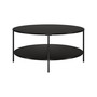 Sivil 36" Wide Round Coffee Table with Metal Top