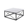 Skyler 36" Square Marble and Metal Cocktail Table