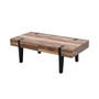 21.69" Oak Finish Medium Density Fiberboard, Wood, Metal 2-Drawer Coffee Table