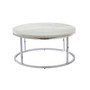 Echo 36" Round Marble and Chrome Cocktail Table