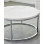 Echo 36" Round Marble and Chrome Cocktail Table
