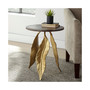 Verna 18" Round Solid Mango and Iron Accent Table